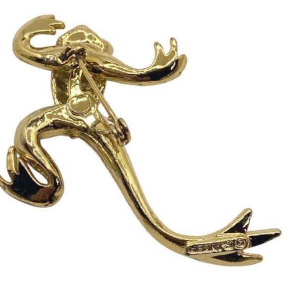 Vintage Gerry’s signed enameled frog figural brooch. Brooch measures 2” long x 2 - Picture 2 of 2